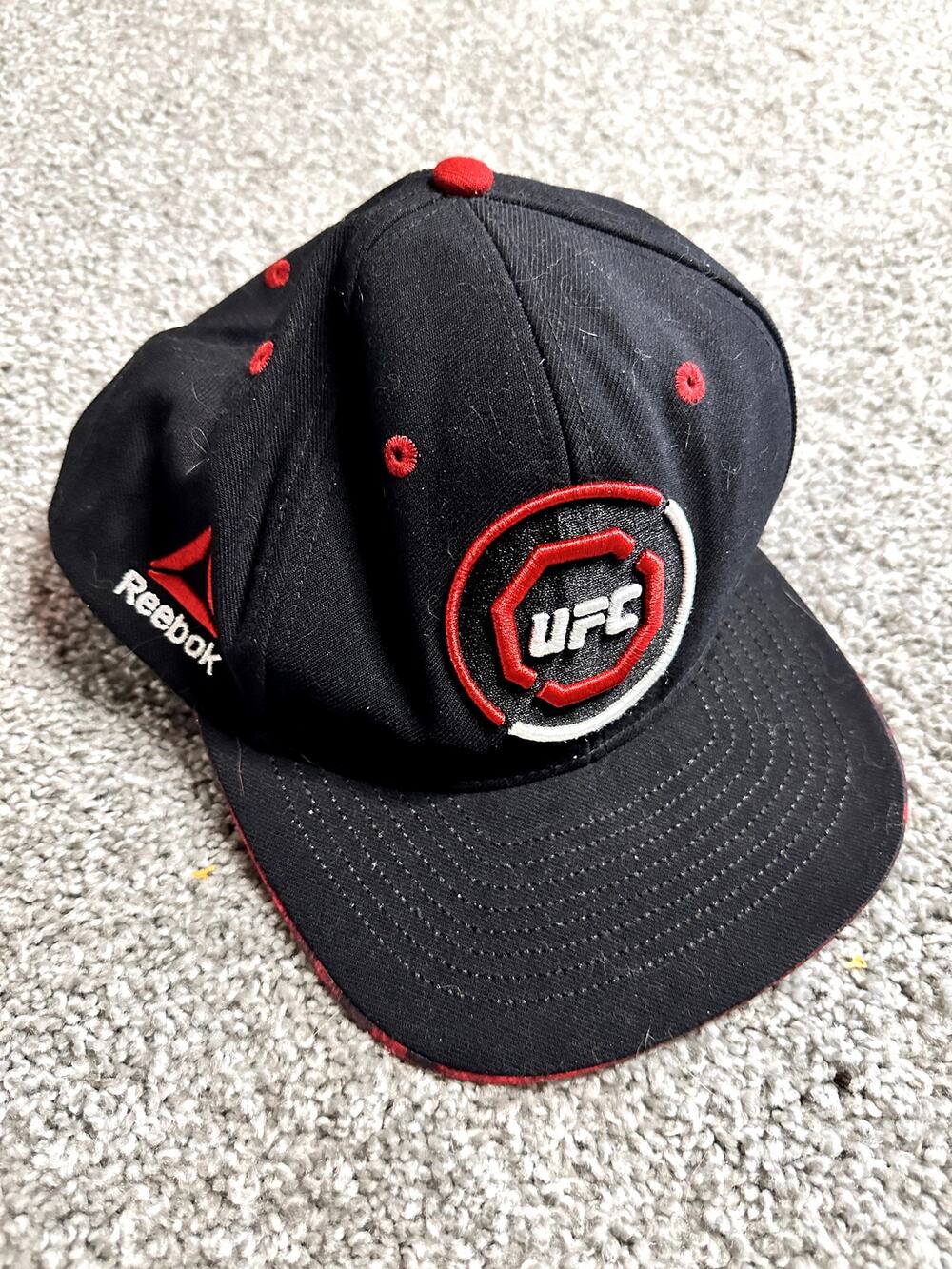 Reebok UFC Canada Snapback Hat Black Red OSFM